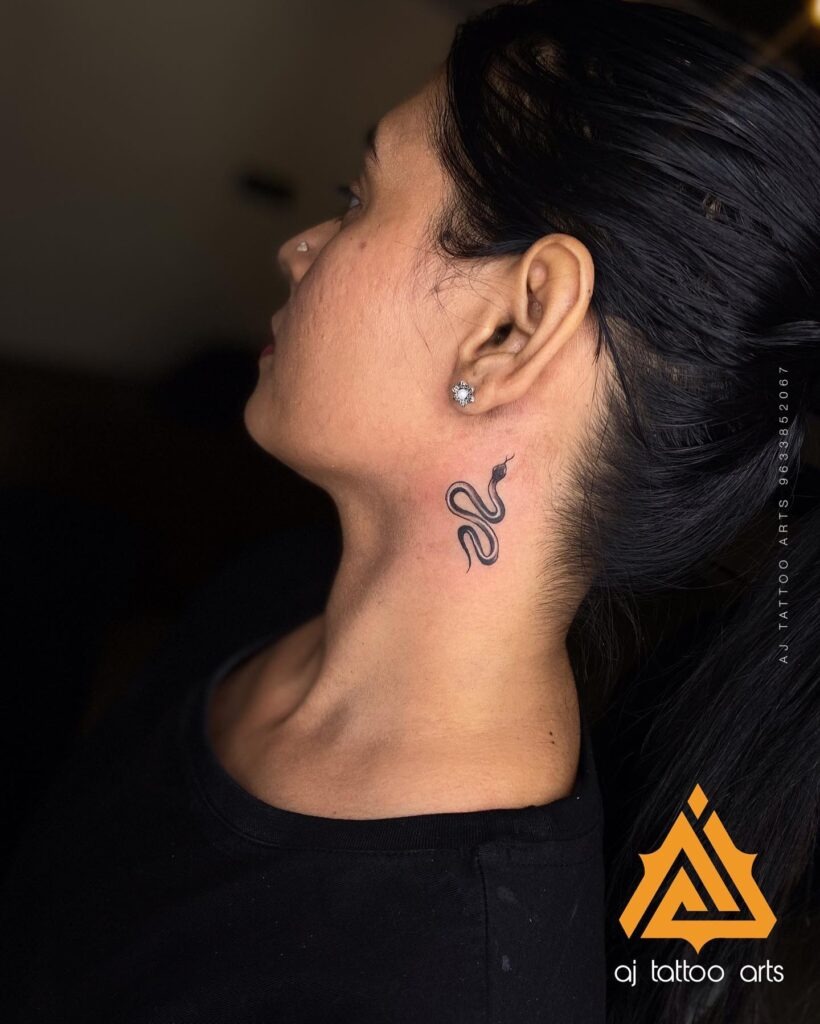 Butterfly and Thorns Neck Tattoo Tattoo Design