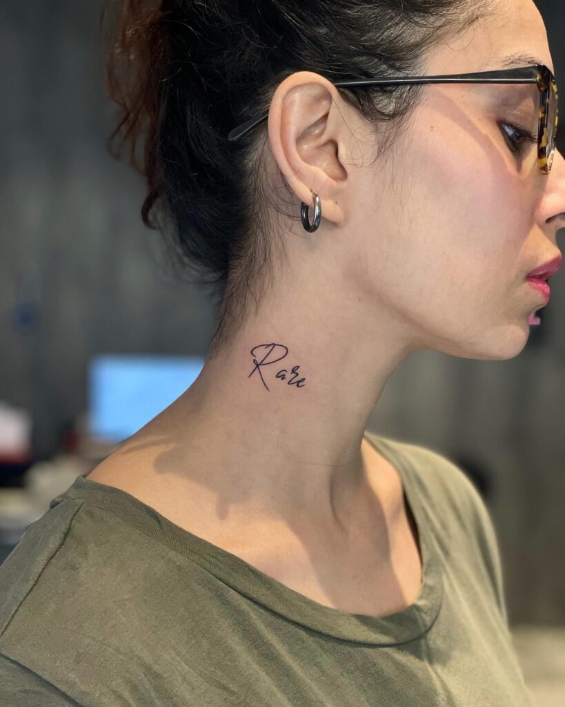 Cosmic Butterfly Neck Tattoo Tattoo Design