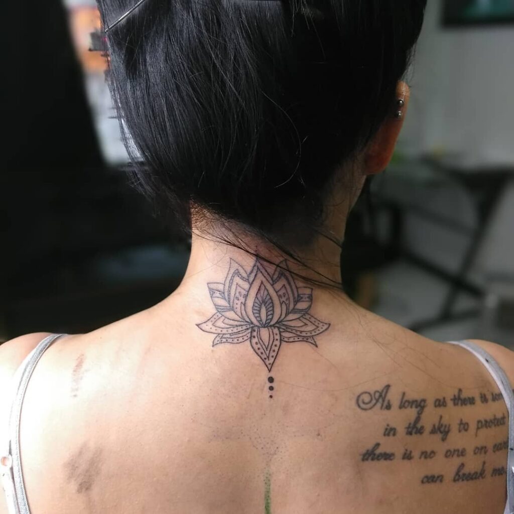 Elegant Lily Neck Tattoo Tattoo Design