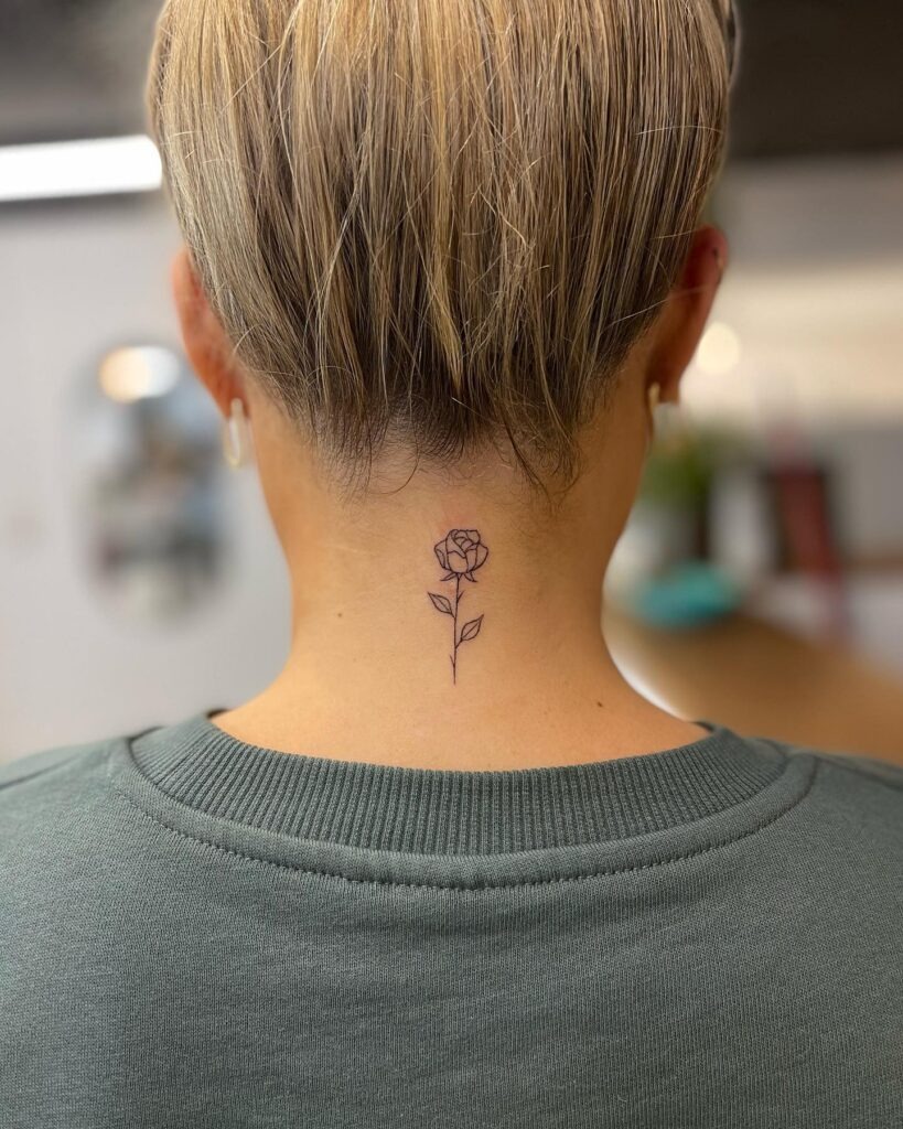 Floral Neck Frame Tattoo Outline Tattoo Design