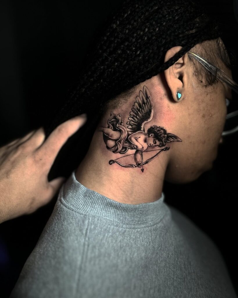 Kissing Swallows Neck Tattoo Tattoo Design