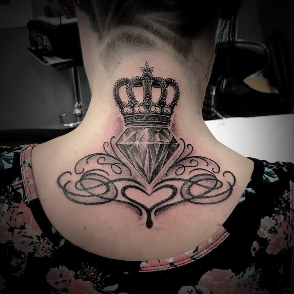 Mandala-Inspired Floral Neck Tattoo Tattoo Design