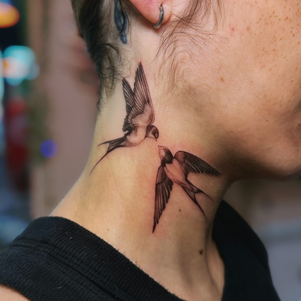 Ornamental Flourish Neck Tattoo Tattoo Design