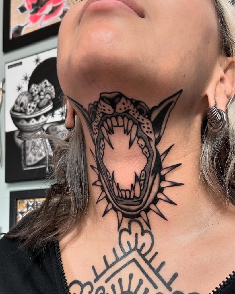 Realistic Spider Side Neck Tattoo Tattoo Design