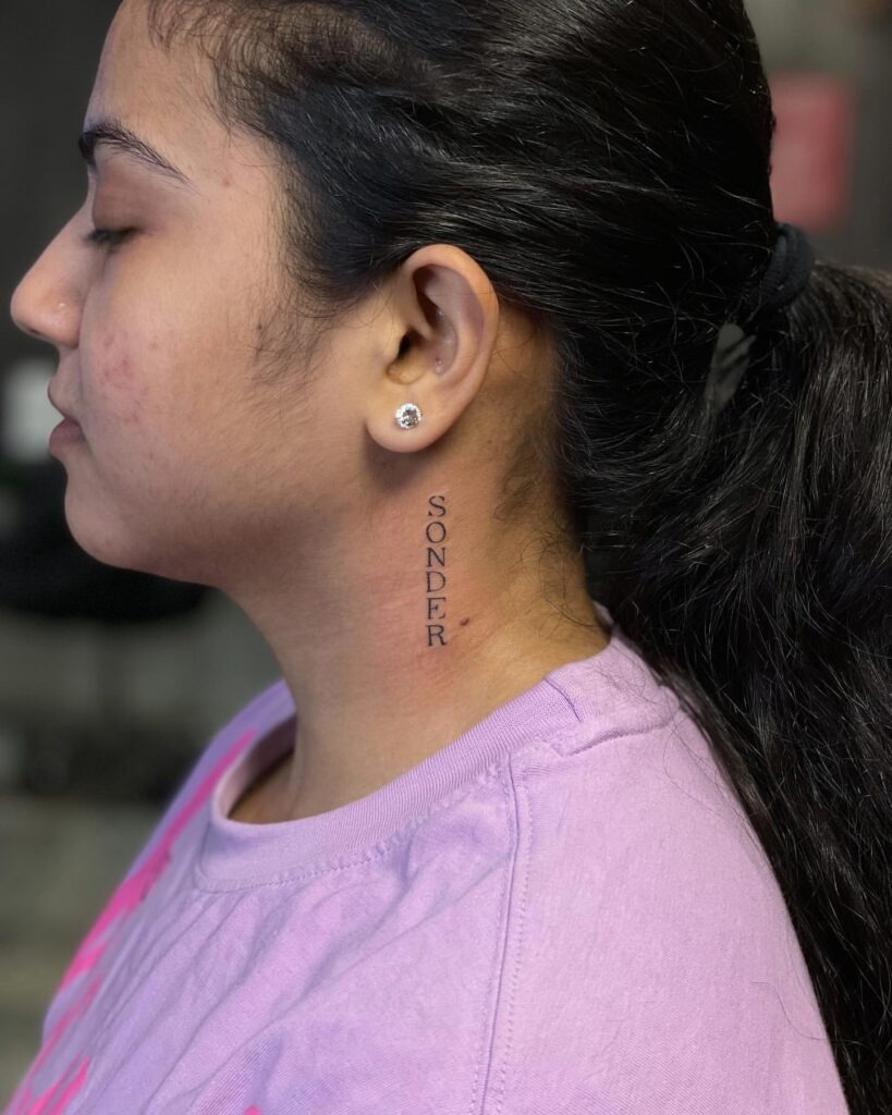Soft Black and Grey Butterfly Neck Tattoo Tattoo Design