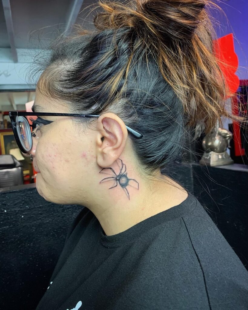 Spider Web Neck Tattoo Tattoo Design