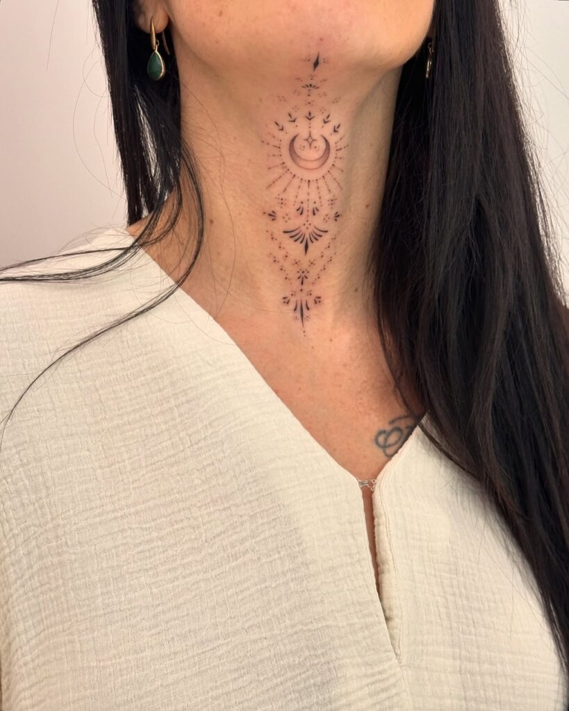 Throat Neck Tattoos for Women Tattoo Design
