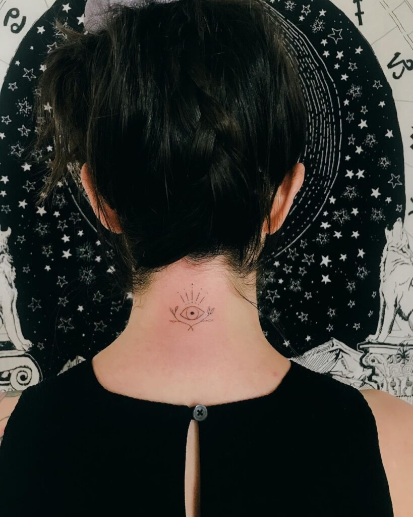 Vertical ‘Sonder’ Neck Tattoo Tattoo Design