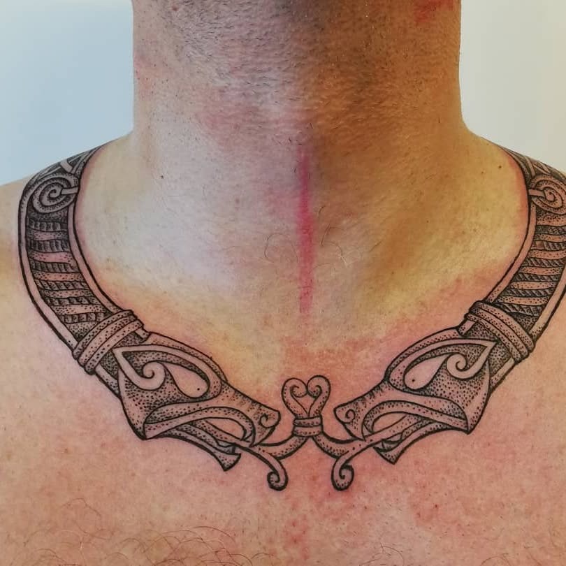Bold Tribal Collar Tattoo Tattoo Design