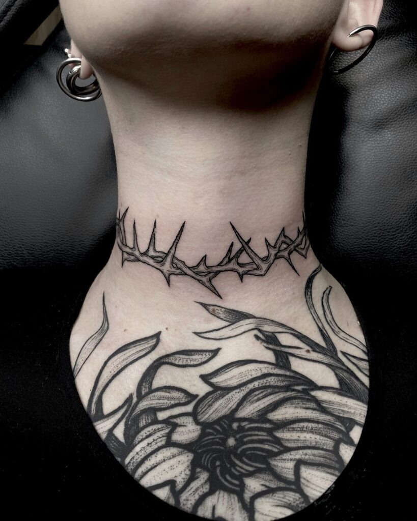 Coffin Pendant Tattoo with Black Rose Tattoo Design