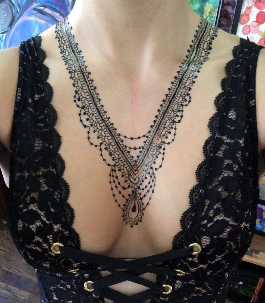 Lace-Inspired Choker Tattoo Tattoo Design