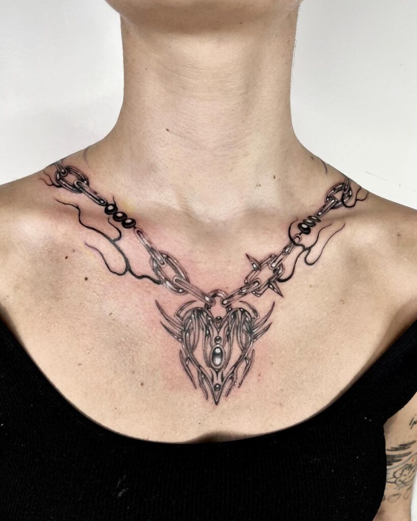 Minimalist Geometric Necklace Tattoo Tattoo Design