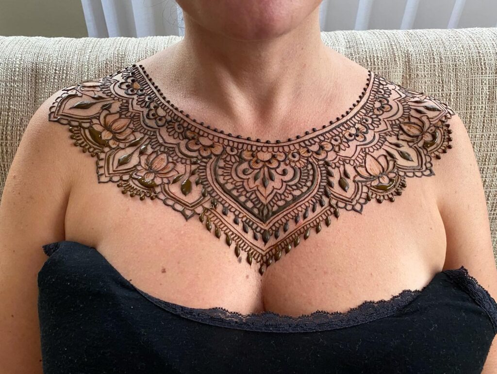 Ornate Moth Jewel Necklace Tattoo Tattoo Design