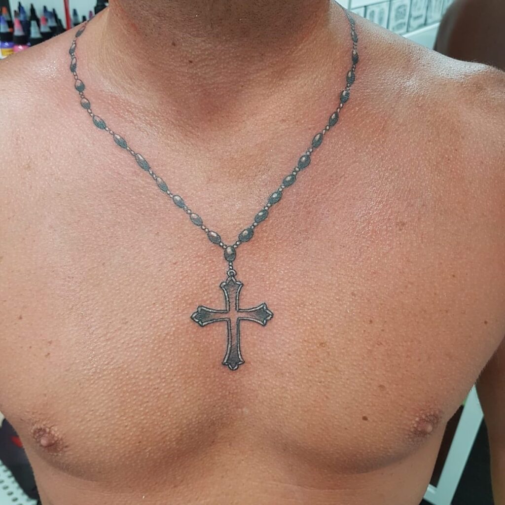 Realistic Rosary Necklace Tattoo Tattoo Design