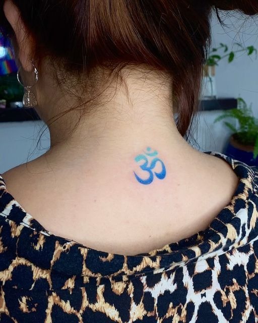 Linework Lotus Medallion With Om Tattoo Design