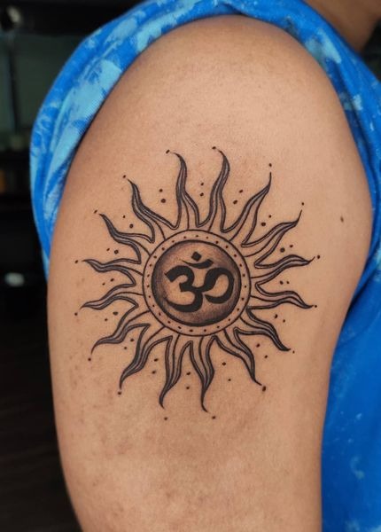 Petite Wrist Stack: Arrow, Lotus, Om Tattoo Design