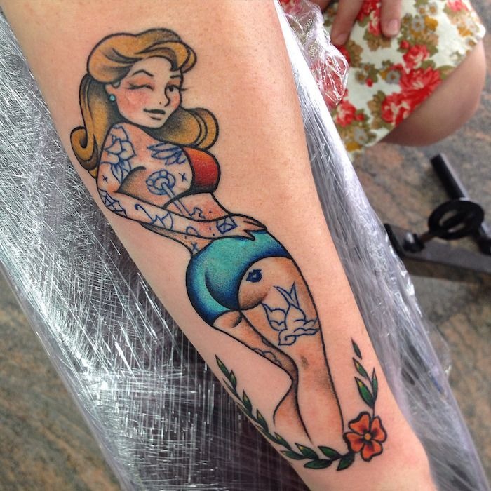 Bold Heart-Pinup with Attitude Tattoo Design