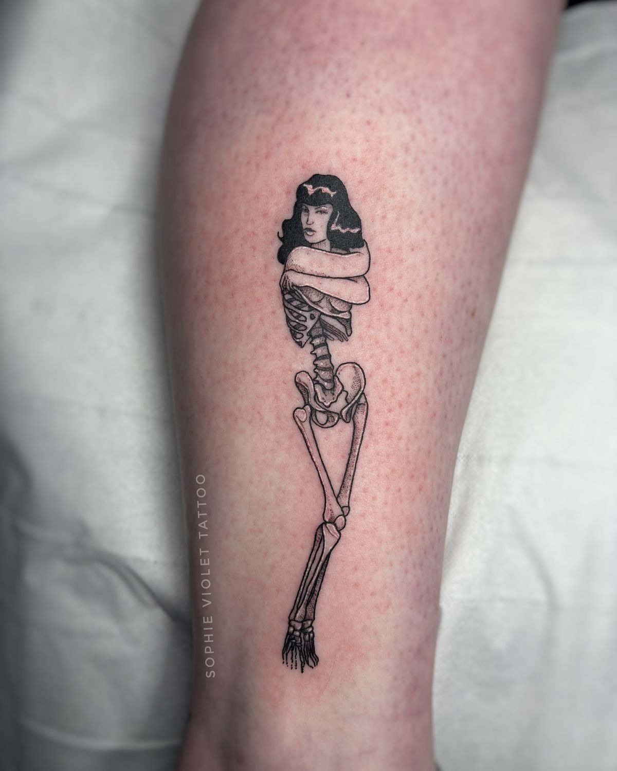 Cosmic Heart Pin-Up Face Tattoo Design