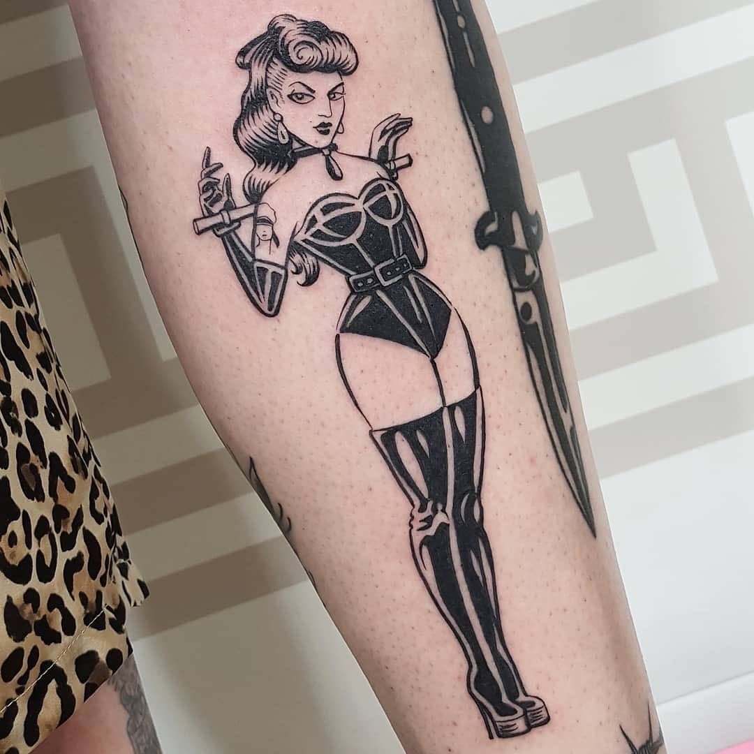 Rose Fairy Pin-Up Tattoo Design