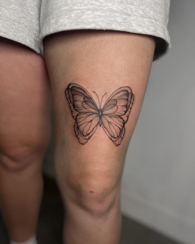 Butterfly Thigh Tattoo Tattoo Design