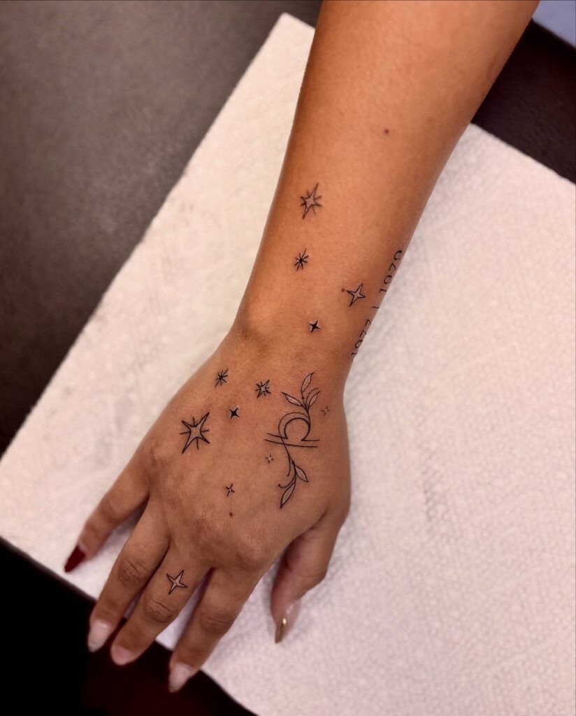 Libra Constellation and Symbol Tattoo Tattoo Design
