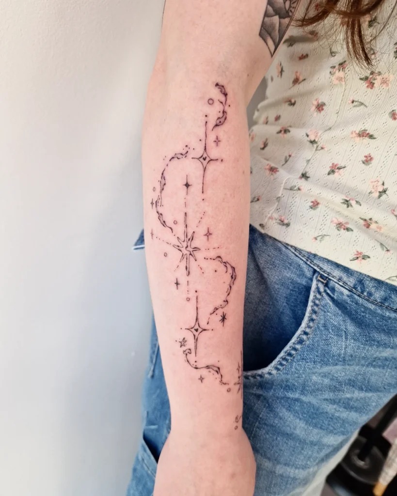 Starry Forearm Trail Tattoo Tattoo Design