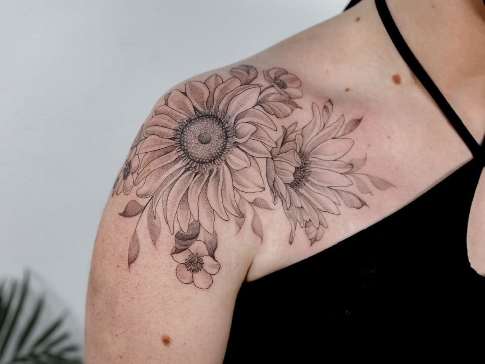 Sunflower Shoulder Tattoo Tattoo Design