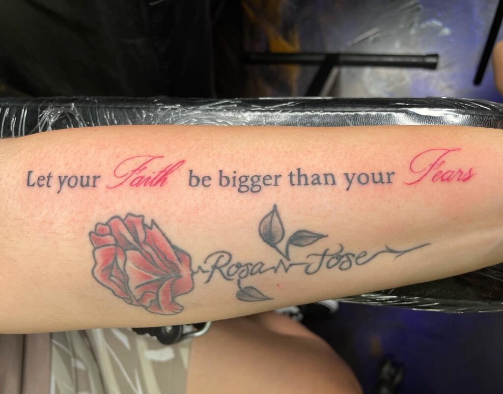 One Day at a Time Quote Tattoo Tattoo Design