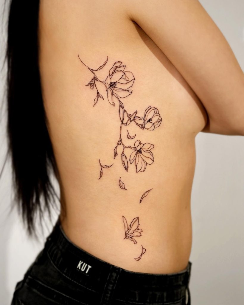 Geometric Floral Fusion Tattoo Design