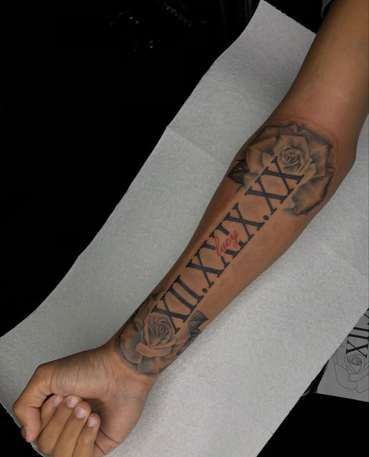 Twin Tribute with Florals Tattoo Design
