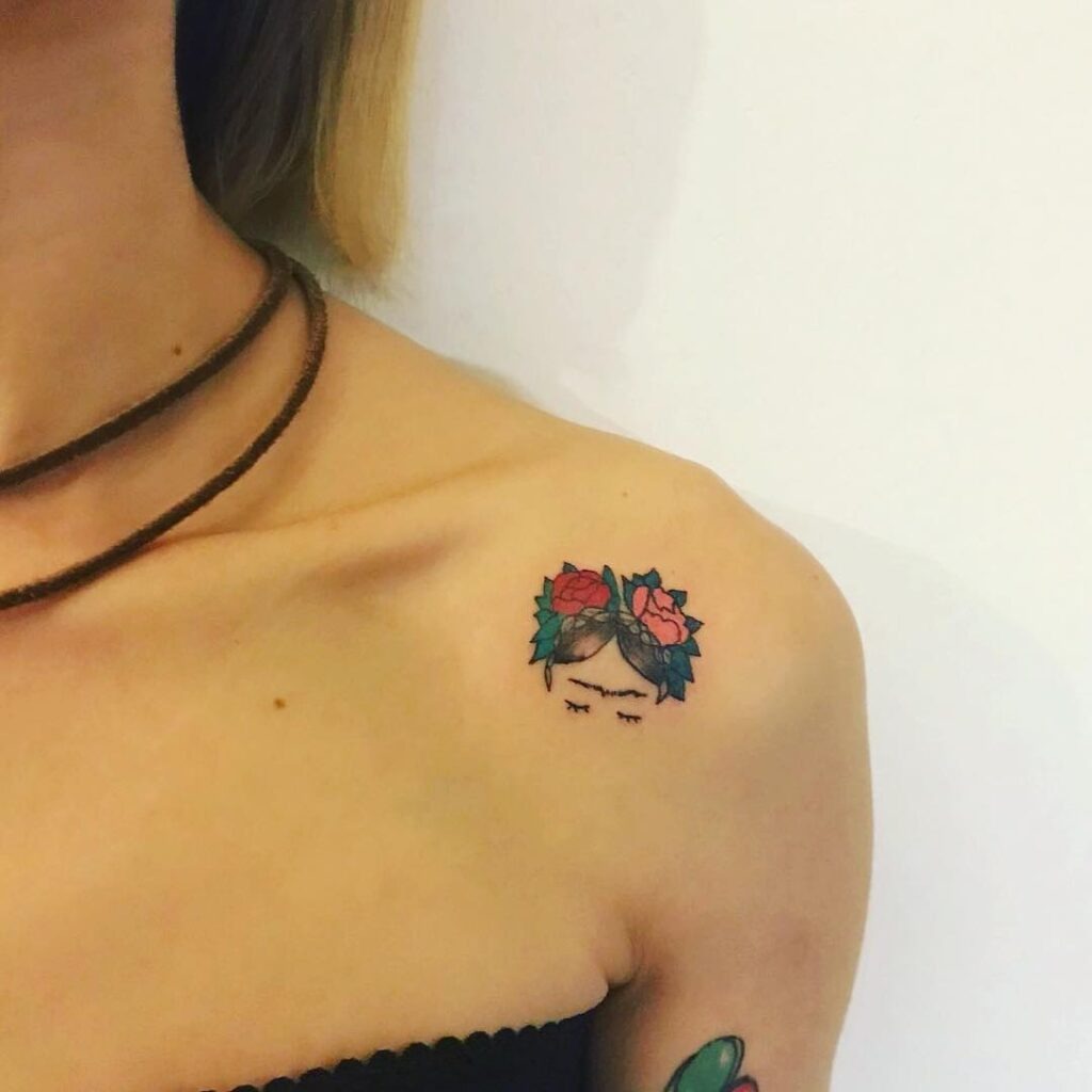 Bold Camellia Flower Shoulder Tattoo Tattoo Design