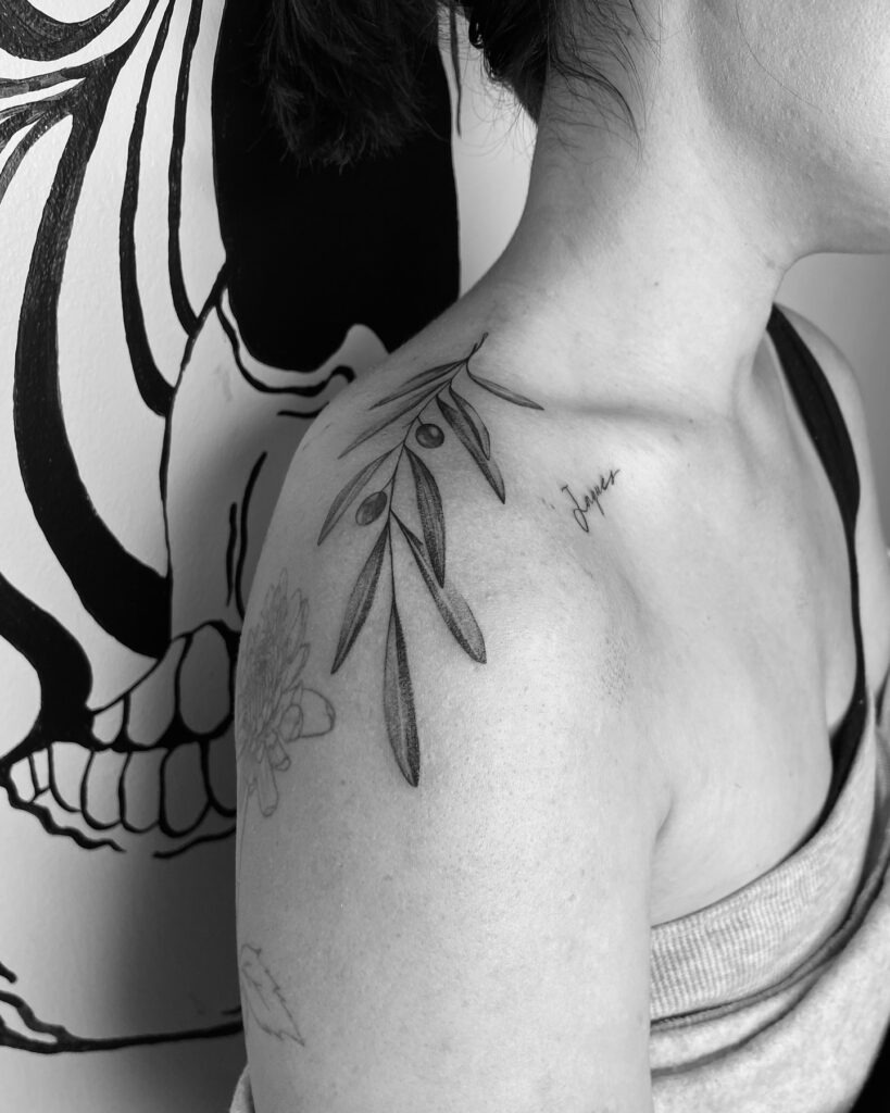 Bold Peony Shoulder Tattoo Tattoo Design