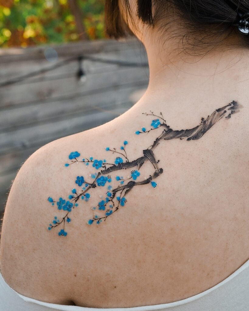 Delicate Lavender Shoulder Tattoo Tattoo Design