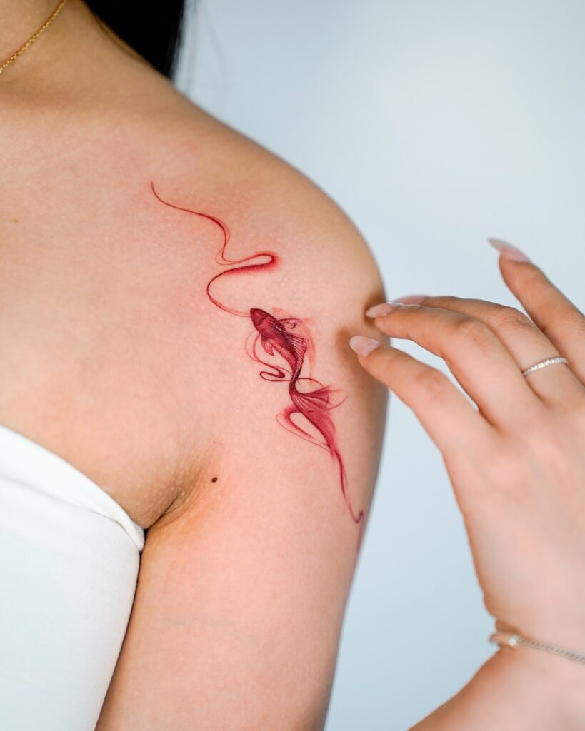 Delicate Wildflower Shoulder Tattoo Tattoo Design