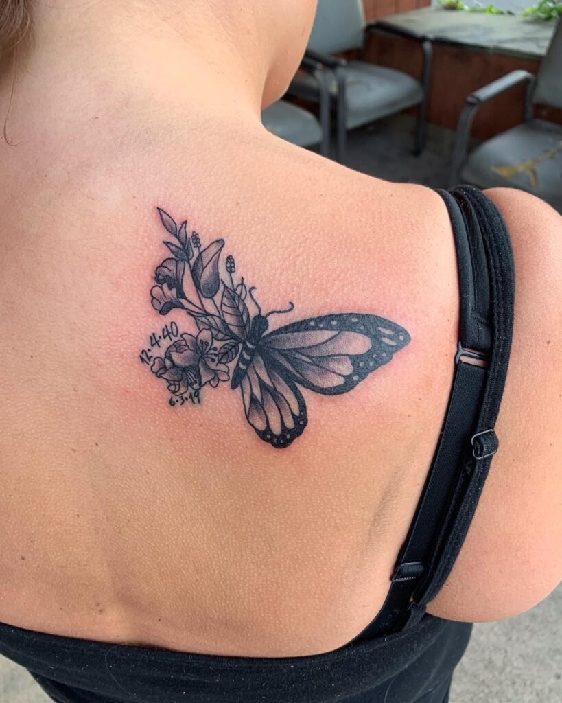 Minimalist Butterfly Shoulder Tattoo Tattoo Design