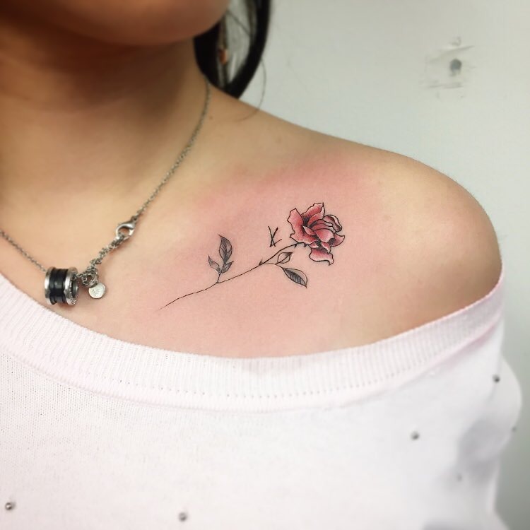 Peony and Strawberry Shoulder Tattoo Tattoo Design