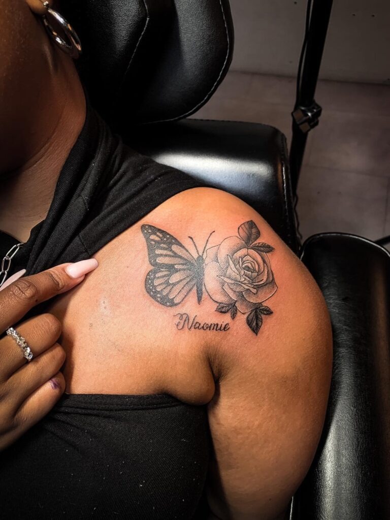 Serpentine Skeleton Shoulder Tattoo Tattoo Design