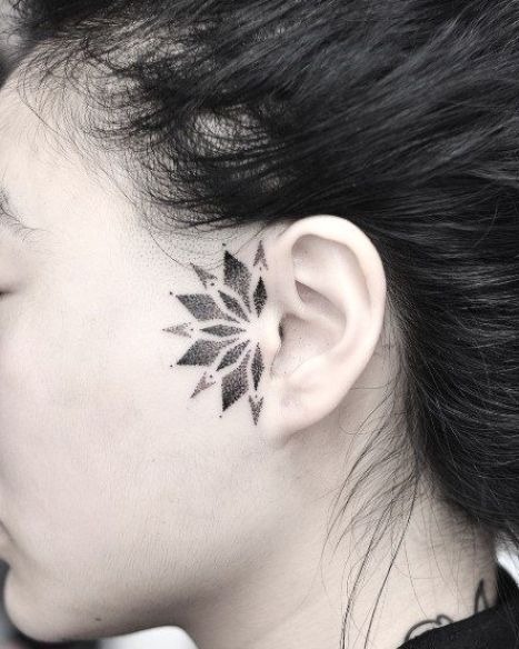 Butterfly Tattoos on the Side Face Tattoo Design
