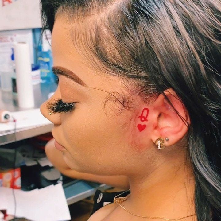 Intricate Mandala Design Around the Ear Tattoo Design