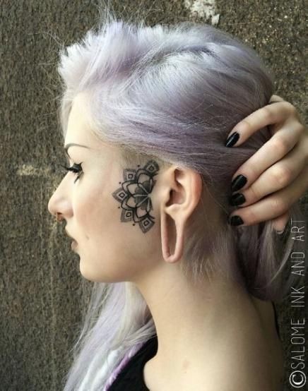 Mandala-Inspired Ear Tattoo Tattoo Design