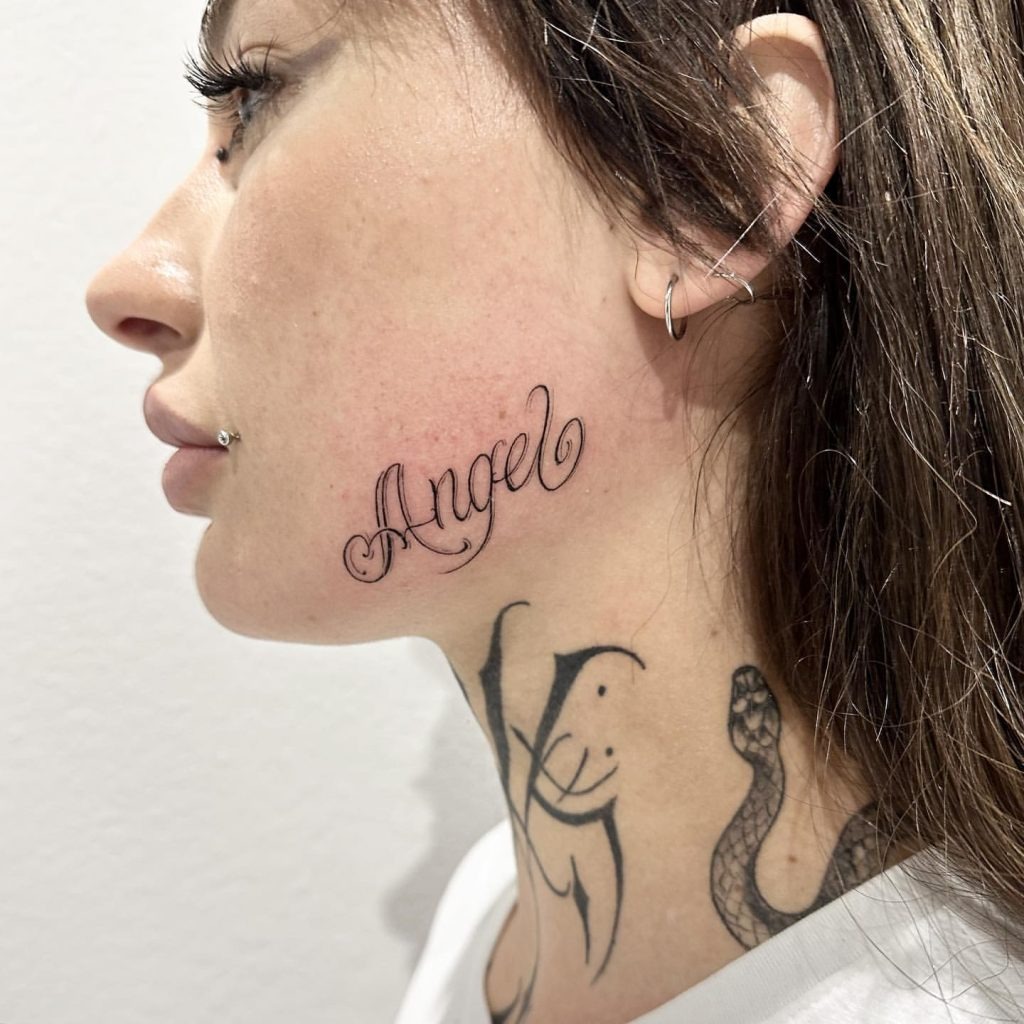 Ornate Geometric Design by the Ear Tattoo Design