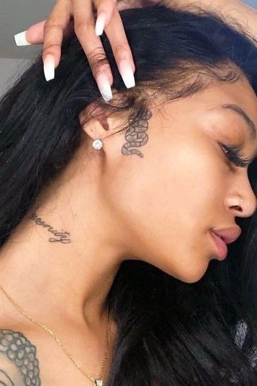 Script Behind the Ear Tattoo Design