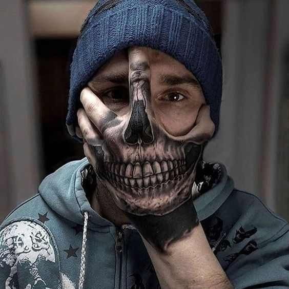 Abstract Henna-Style Skeleton Tattoo Design