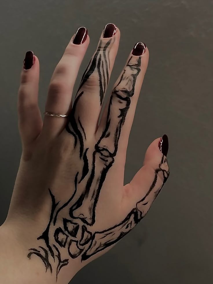 Biomechanical Bone Illusion Tattoo Design