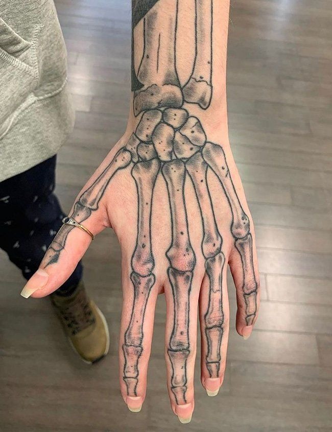 Delicate Bone Mapping Tattoo Design