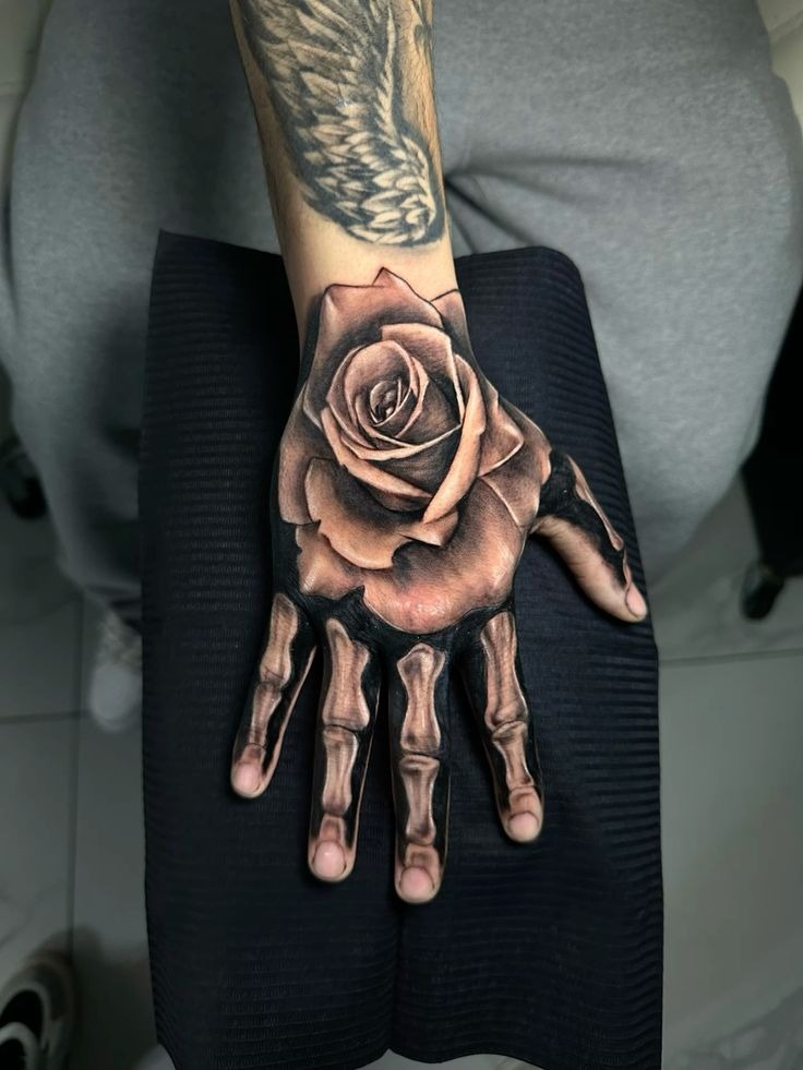 Rose in the Grip of Death Tattoo Design
