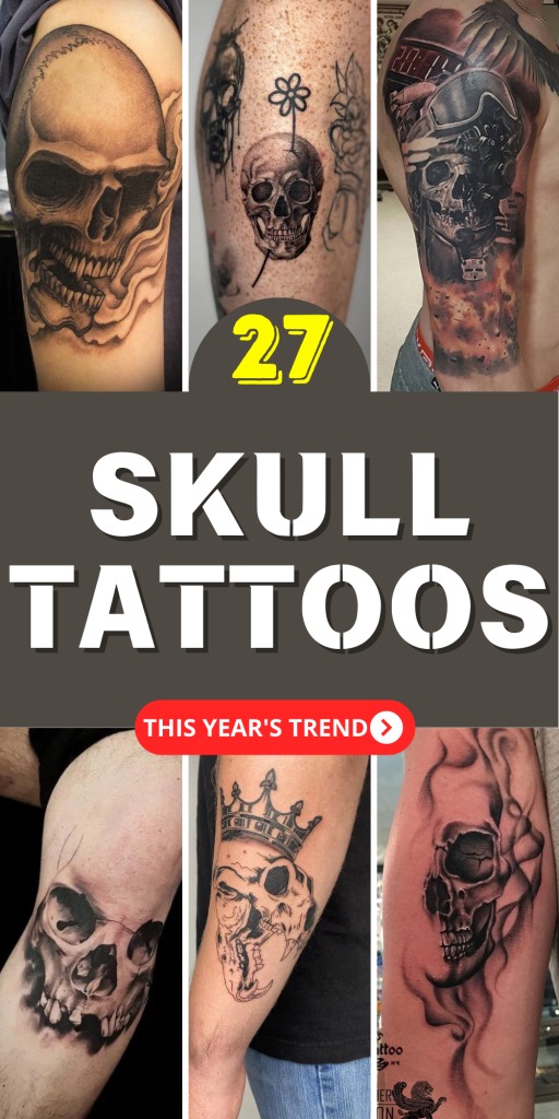 Floral Skull Back Tattoo Tattoo Design