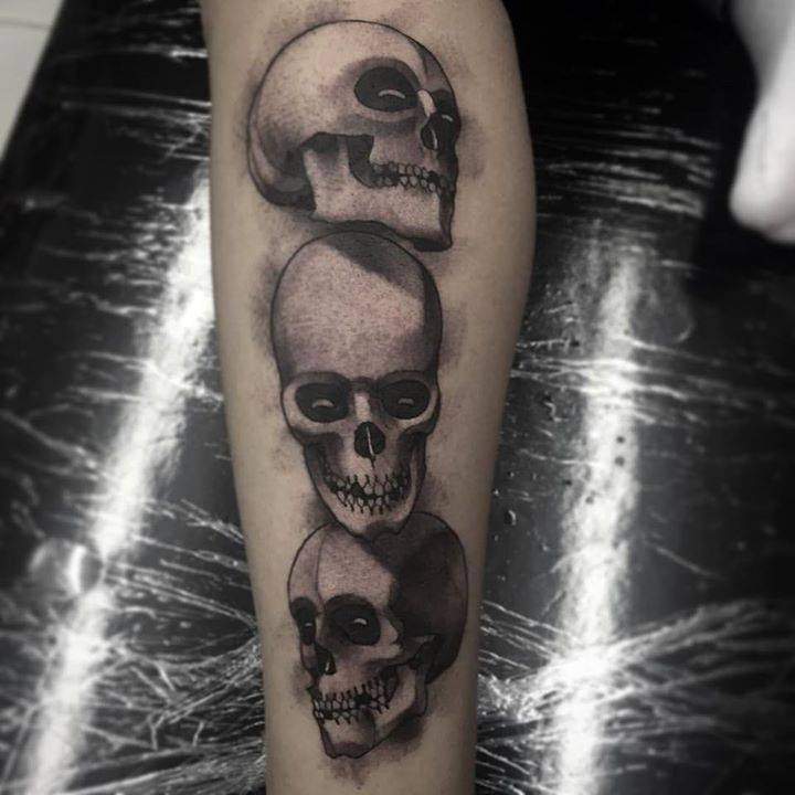 Minimalistic Skull Forearm Tattoo Tattoo Design