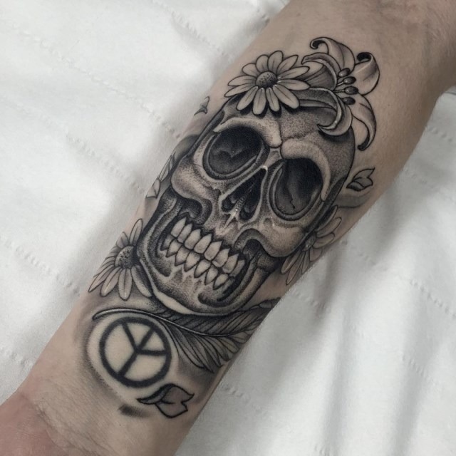 Trio of Skulls Forearm Tattoo Tattoo Design