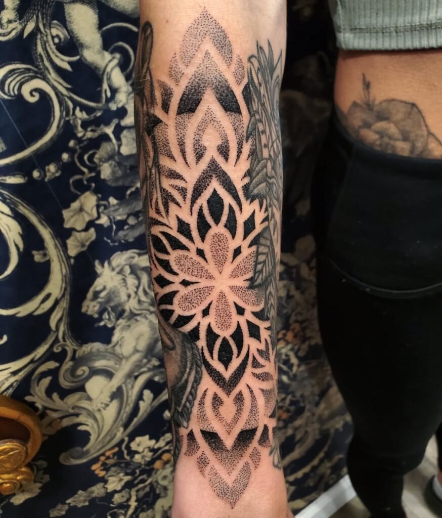 Bold Mandala Pattern Sleeve Filler Tattoo Design